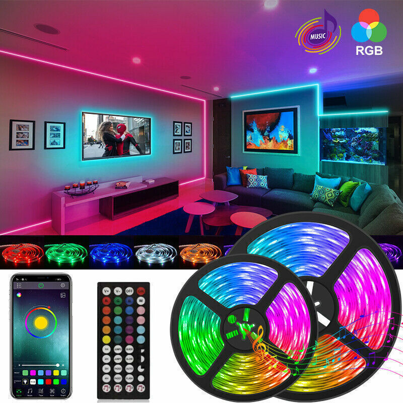 10-20m 5050 RGB LED Strip – Bluetooth, Smartphone Control & Music Sync