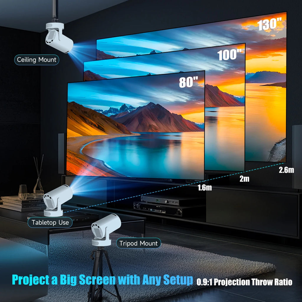 Portable Home Cinema Projector – LED HD 720p with Built-in Speaker