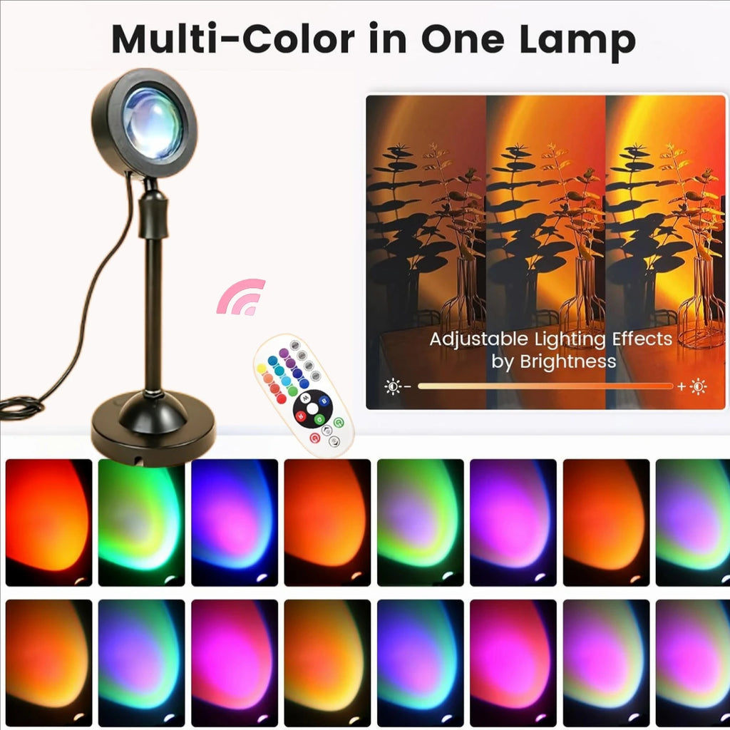 USB LED RGB Sunset Night Light – Remote Control for Room & Photos