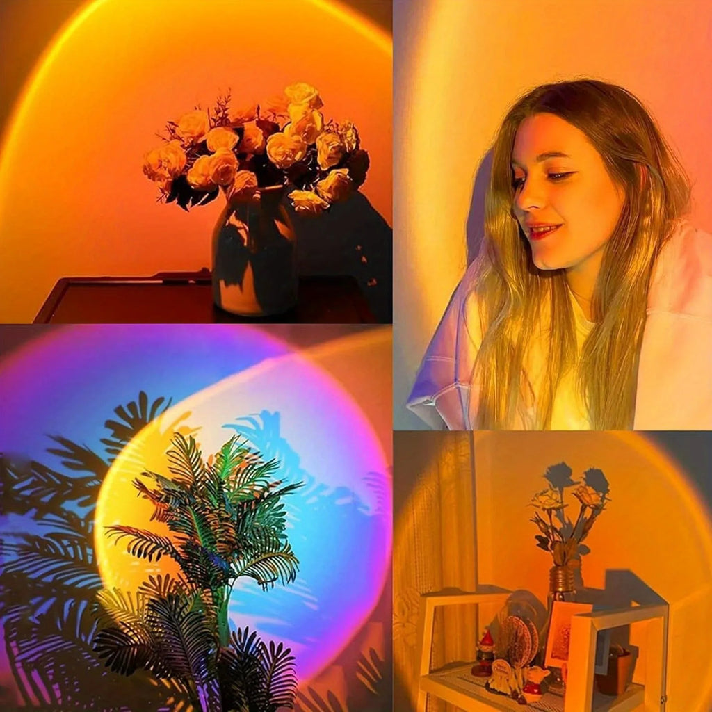 USB LED RGB Sunset Night Light – Remote Control for Room & Photos