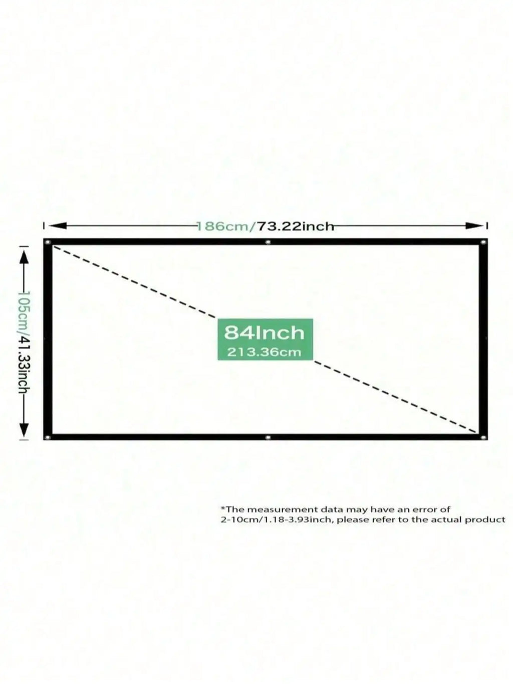 84" Portable Foldable Projector Screen – 4K 3D Indoor/Outdoor