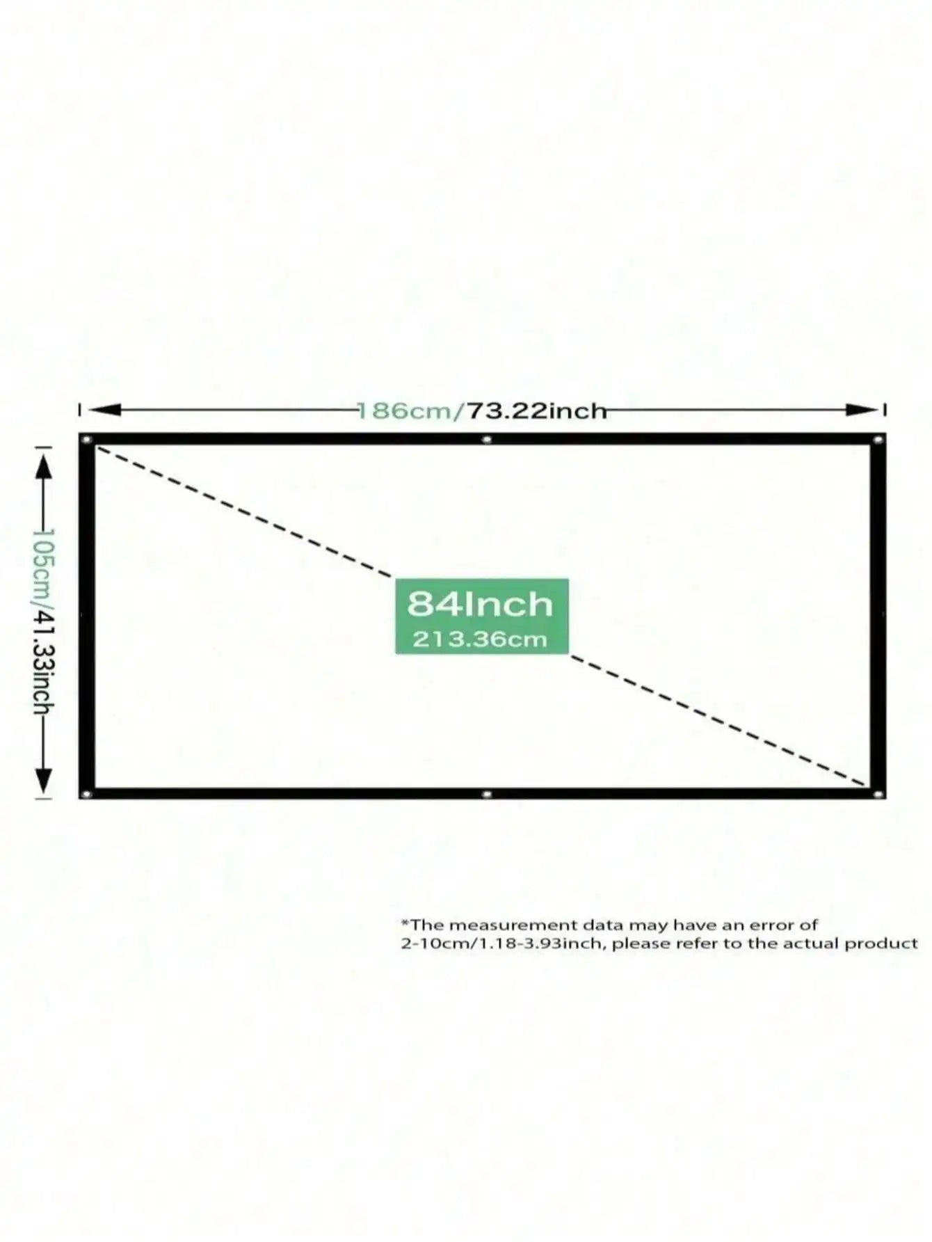 84" Portable Foldable Projector Screen – 4K 3D Indoor/Outdoor