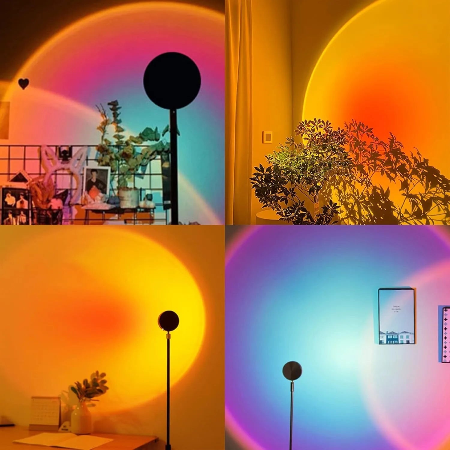 USB LED RGB Sunset Night Light – Remote Control for Room & Photos
