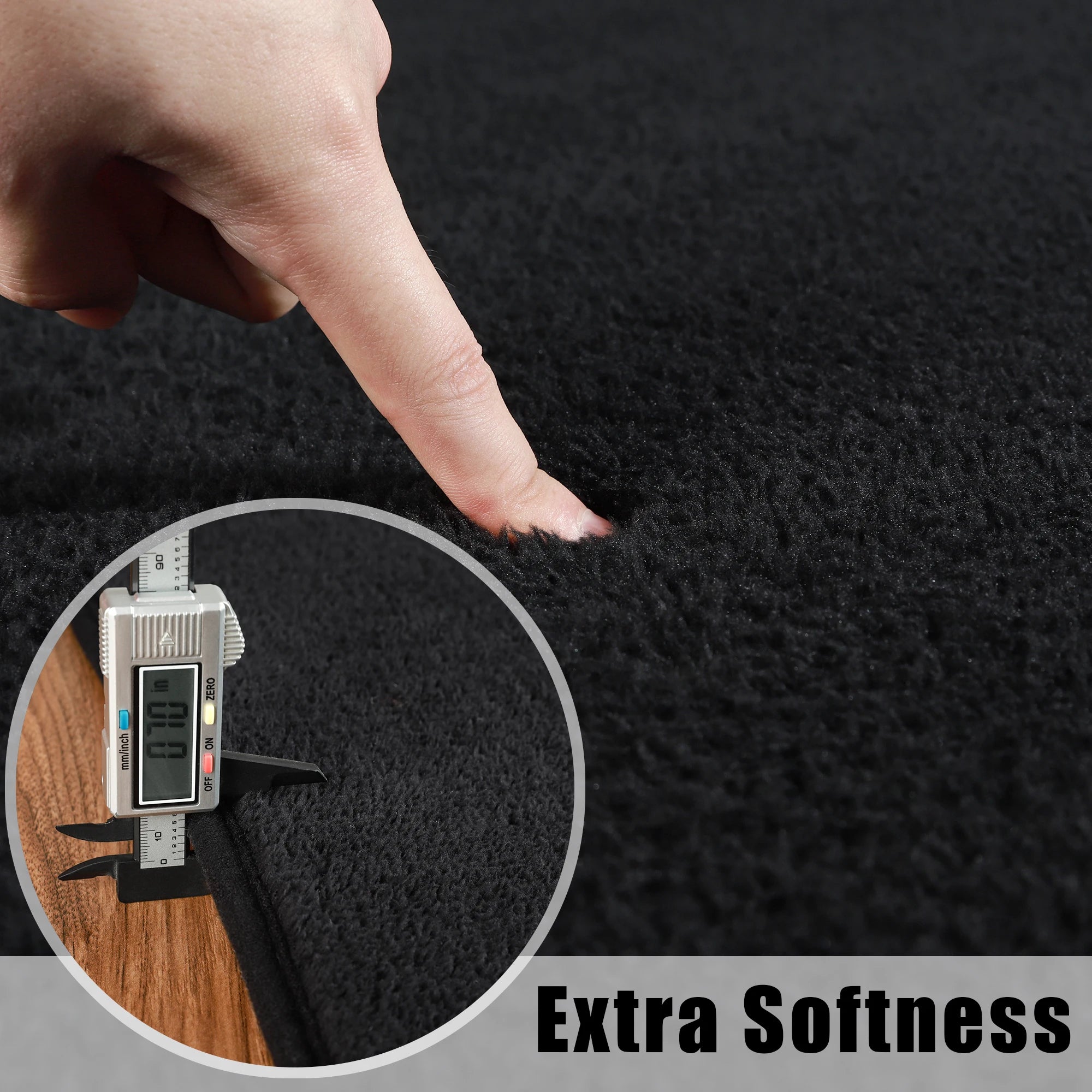 Black Rectangular Rug – Soft, Non-Slip & Comfortable