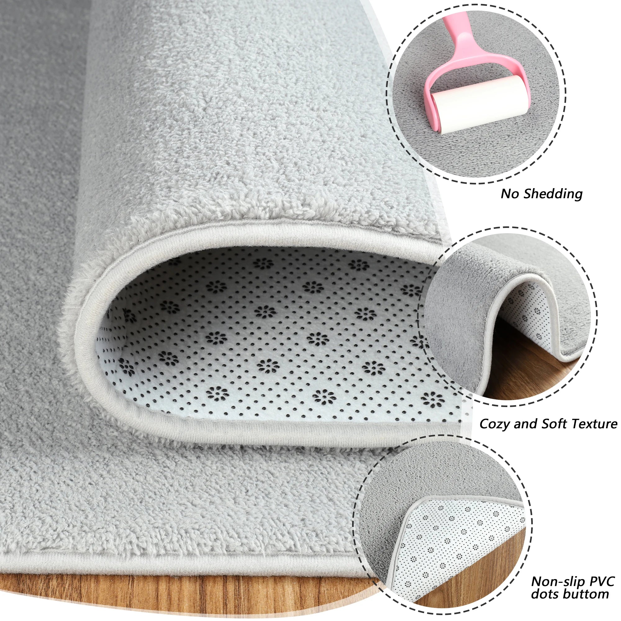 Black Rectangular Rug – Soft, Non-Slip & Comfortable