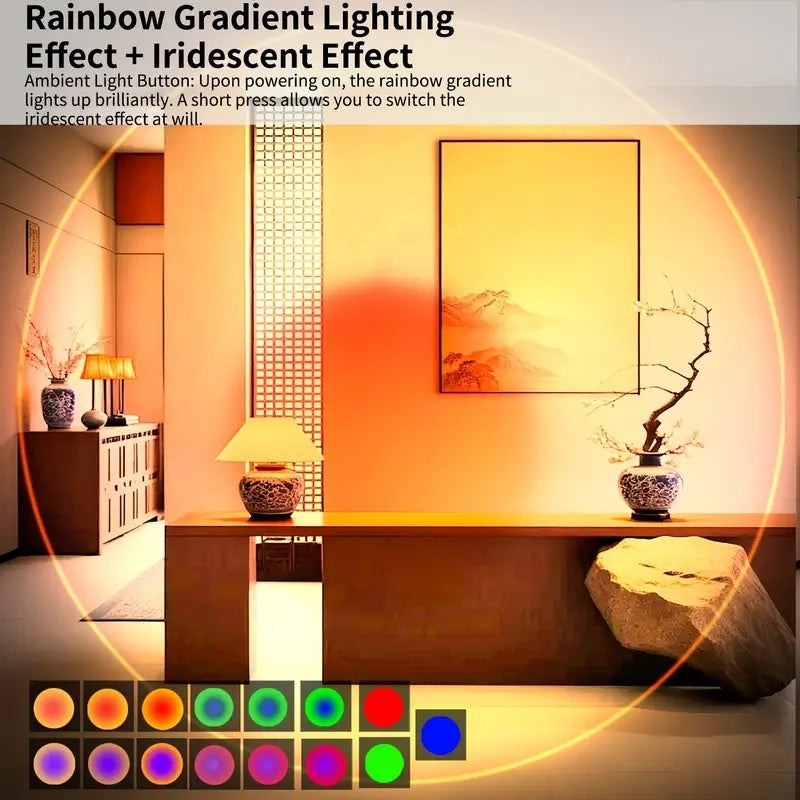 RGB Gradient LED Wall Lamp – Motion Sensor, Rechargeable & Ambient Light